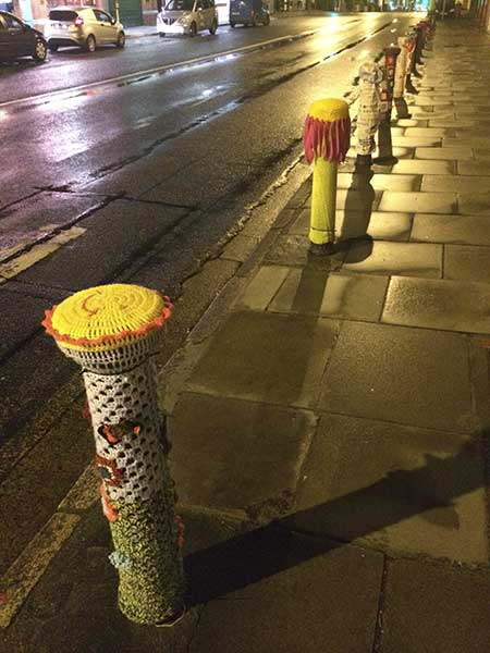 yarn bombed posts